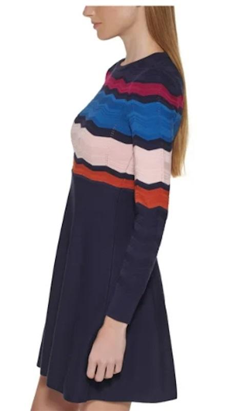 NWOT Vince Camuto M Chevron Stripe Sweater Mini Dress 116708