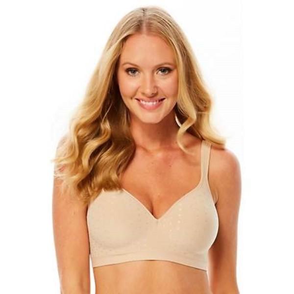 NWT Bali 42B Comfort Revolution Wirefree Bra 3463 Beige Chevron 116738