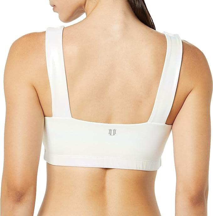 NWT EleVen Venus Williams L Get It Girl Sports Bra Foil Iridescent White 116788