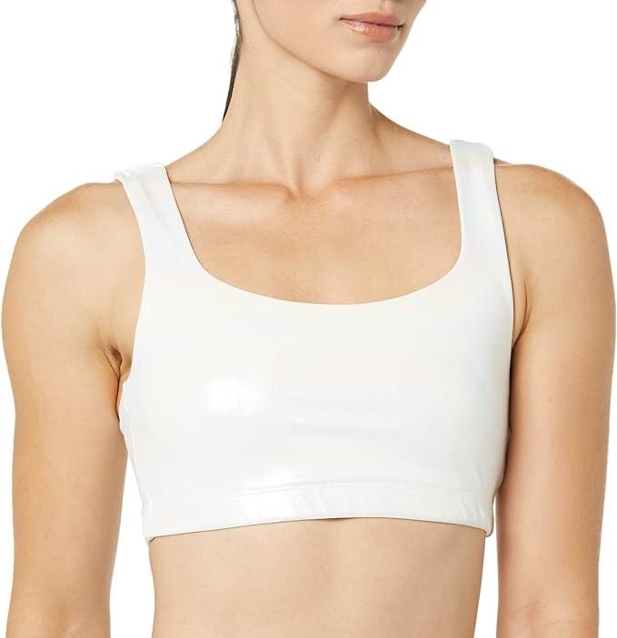 NWT EleVen Venus Williams L Get It Girl Sports Bra Foil Iridescent White 116788
