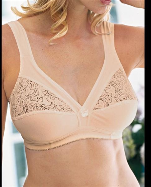 NWT Plusform 34D Instant Shaping Cotton Comfort Wireless Bra 16041 Beige 95527