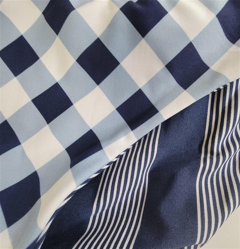 NWT Splendid Girls 10 Gingham & Stripe Reversible Blue White Bikini 116793