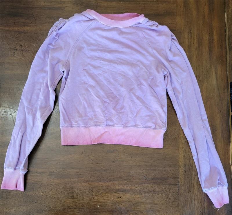 NWOT Anthropologie XS Cropped Gathered Shoulder Ombre Sweatshirt 116834