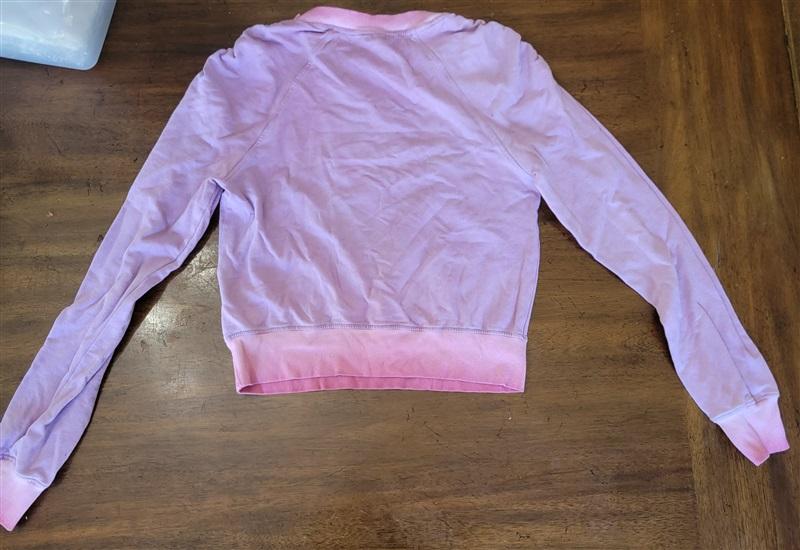 NWOT Anthropologie XS Cropped Gathered Shoulder Ombre Sweatshirt 116834