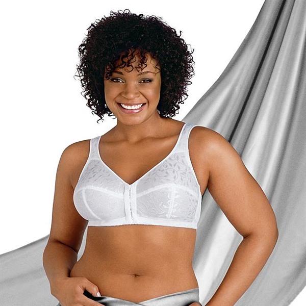 NWOT Hanes 44B Just My Size Easy-On Front Close Wirefree Bra 1107 White 116849