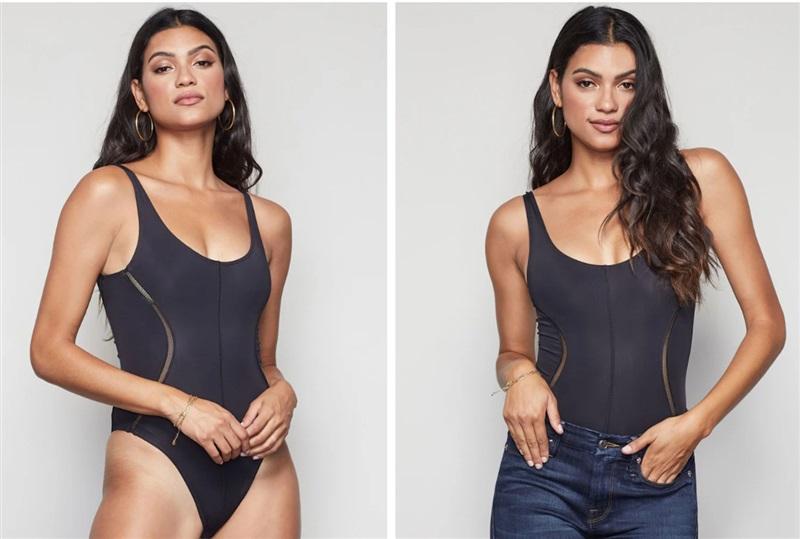 NWT Good American 5 Compression Tank Bodysuit Black 116861