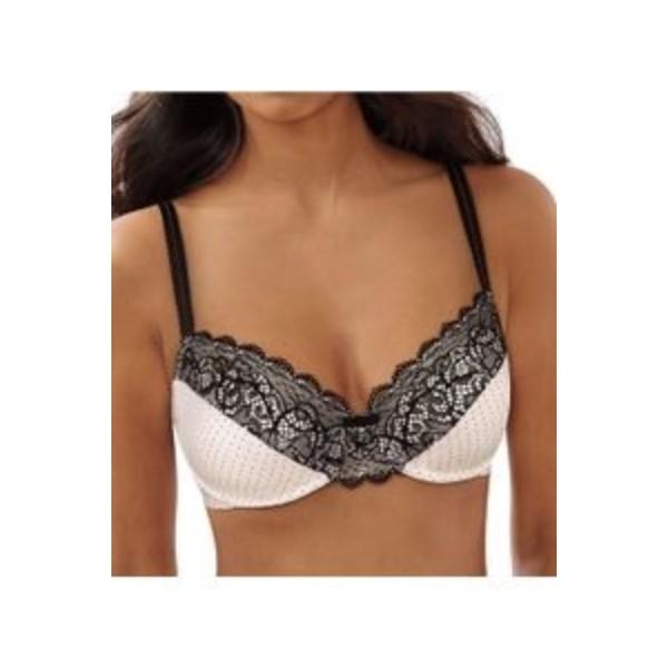 NWOT Bali 42DDD Lace Desire Back Smooth Underwire Bra DF1002 Black Ivory 116862