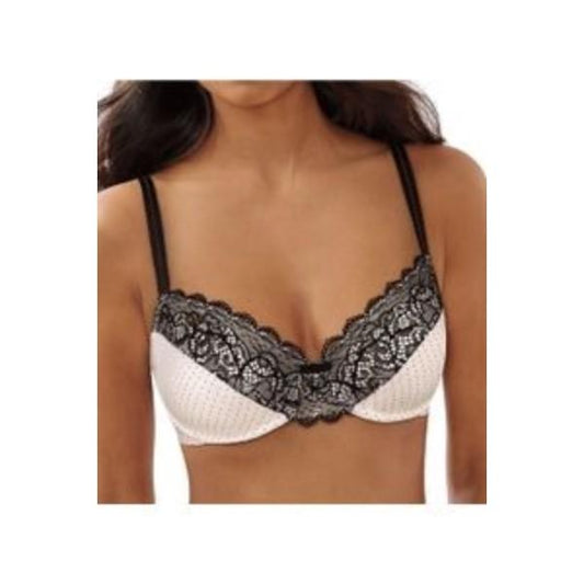 NWOT Bali 42DDD Lace Desire Back Smooth Underwire Bra DF1002 Black Ivory 116862