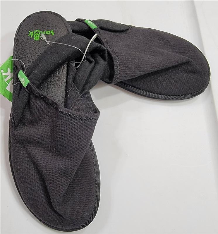 NWT Sanuk 7 Yoga Sling Cruz Slip on Slingback Flats Clogs Black 116864