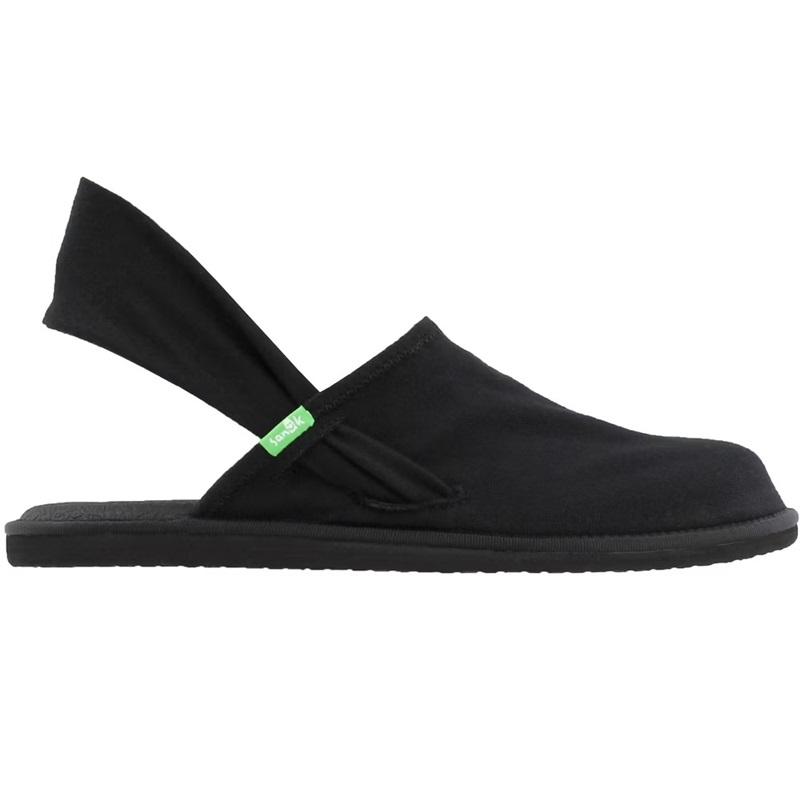 NWT Sanuk 9 Yoga Sling Cruz Slip on Slingback Flats Clogs Black 116866