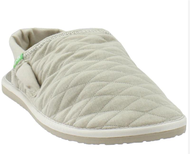 NWT Sanuk 6 Yoga Sling Cruz Quilted Slip On Slingback Flats Clogs Beige 116868