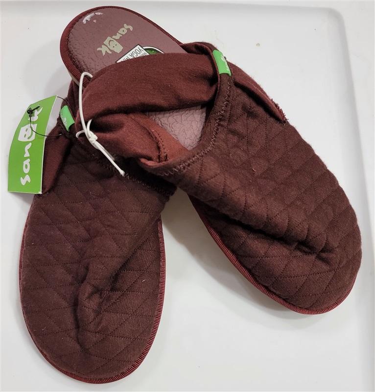 NWT Sanuk 6 Yoga Sling Cruz Quilted Slip On Slingback Flats Clog Burgundy 116873