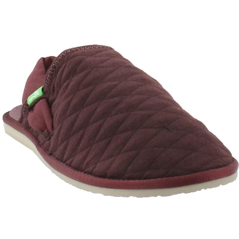 NWT Sanuk 6 Yoga Sling Cruz Quilted Slip On Slingback Flats Clog Burgundy 116873