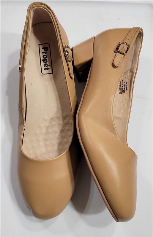 NWT PROPET 9.5 Wide D ZURI Oyster Beige Mary Jane Pumps Shoes 116878