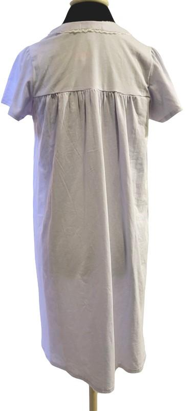 NWT Miss Elaine SM Knit V-Neck Smocked Short Sleeve Nightgown Lilac 116881