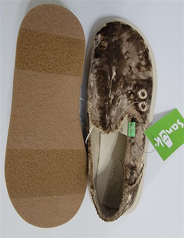 NWT Sanuk 7 Donna Cruz Crushed Velvet Slip On Flats Casual Bronze 116902
