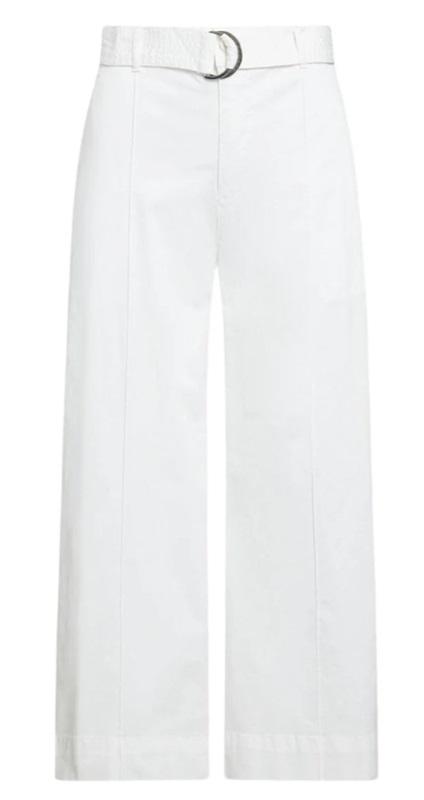 NWOT Ralph Lauren 16 Micro-Sanded Belted Wide-Leg White Trousers 116941