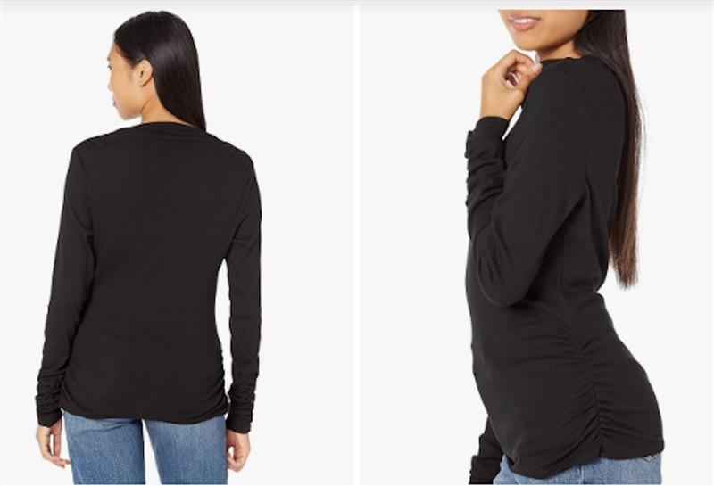 NWT Michael Stars 3x Nichole Top Ultra Rib Black 116947