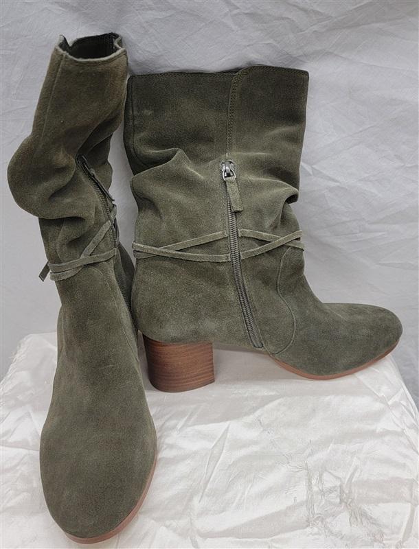 NWOT Violet & Red Janine Olive Green Tall Shaft Sued Boots 116969