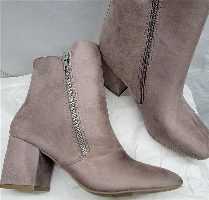 NWOT Report 8 Faux Suede Double Zip Gray Booties Ankle Boots 116979