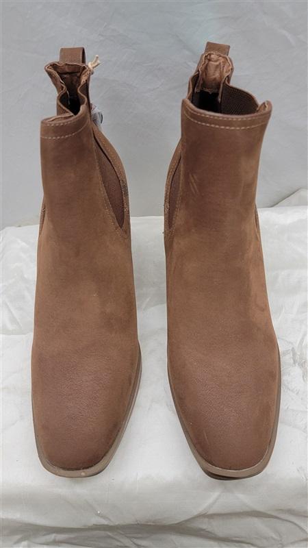 NWOT Mia 9 Faux Suede Brown Pull On Ankle Boots 116986