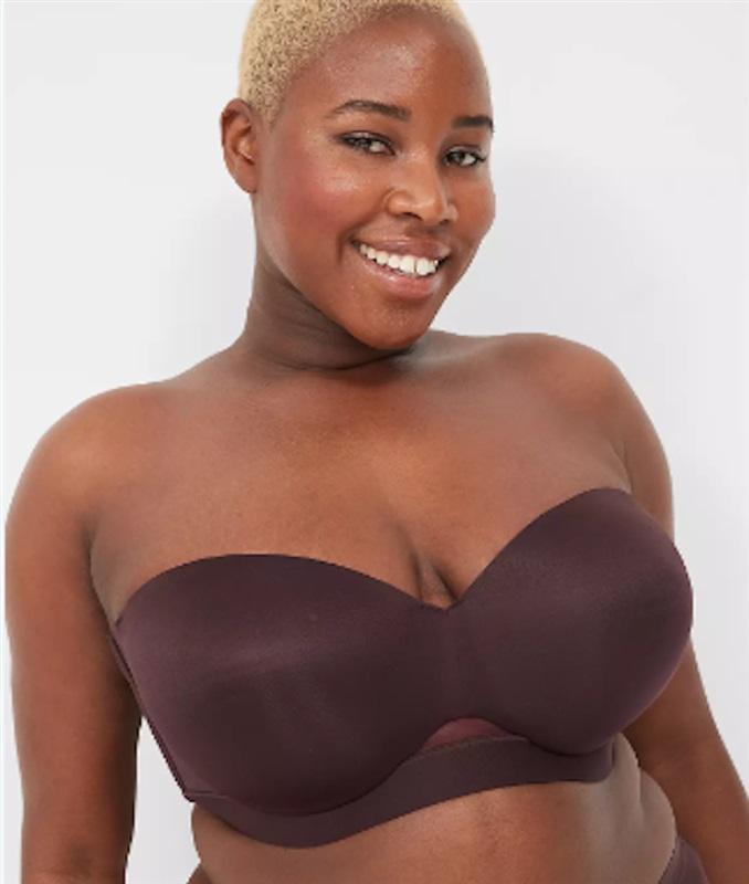 NWOT Cacique 46DD Comfort Bliss Lightly Lined Strapless Bra Beige 117006