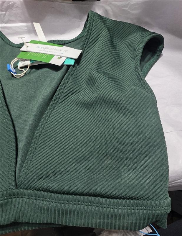 NWTD Bleu Rod Beattie 10 Walk the Line Green Deep V Bikini Shirt 117058