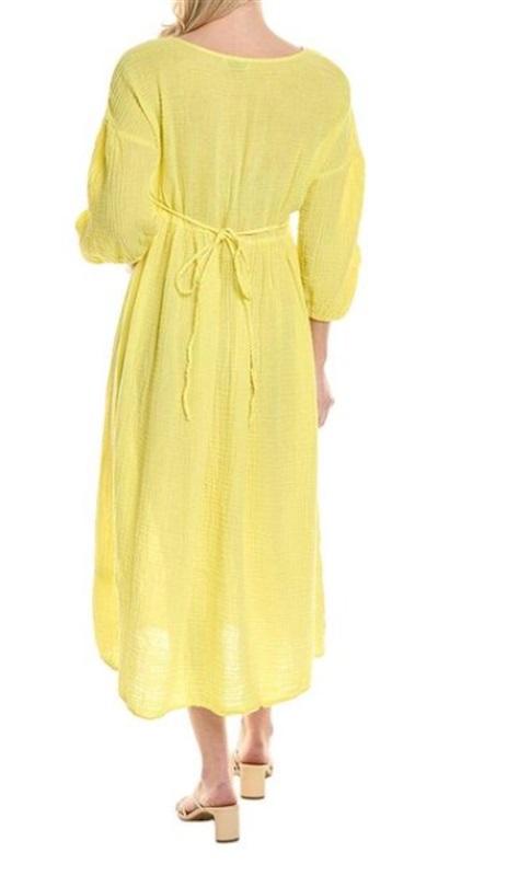 NWOT Michael Stars M Double Gauze Yellow Midi Dress 117066