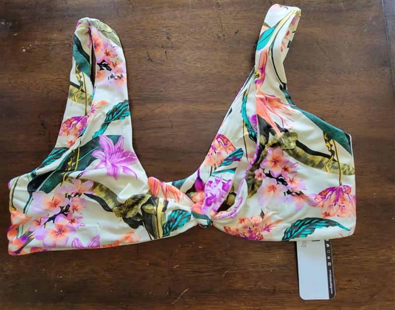 NWT Anthropologie Dippin' Daisy's S Muse Knotted Bikini Top Aqua Tie Dye 115731