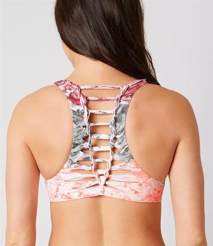 NWOT Becca Virtue M Cosmic Braided Back Bikini Top Persimmon 117082