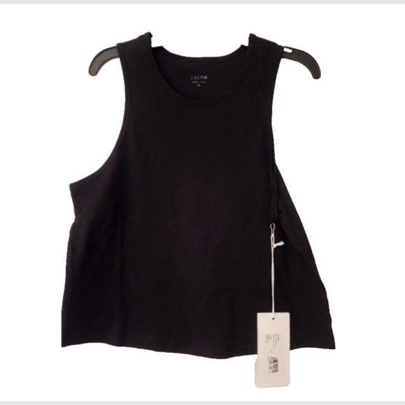 NWT Calme XXL Scoop Neck Tank Top Black 117096