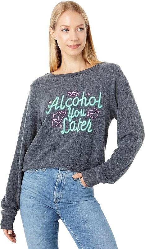NWT Wildfox S Alcohol You Later Hacci Sweatshirt 117097