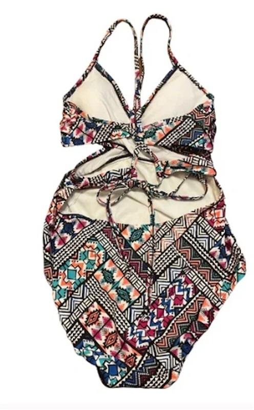 NWOT Jantzen 10 Aztec Print Keyhole Monokini 1PC Swimsuit 117109