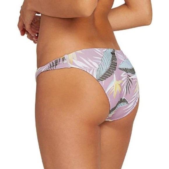 NWOT Volcom S Don't Leaf Hipster Swimsuit Bikini Bottoms Purple 117114