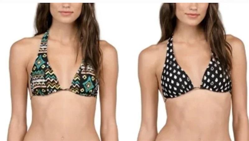 NWOT Volcom M Tribal Instinct Reversible Triangle Bikini Top 117118