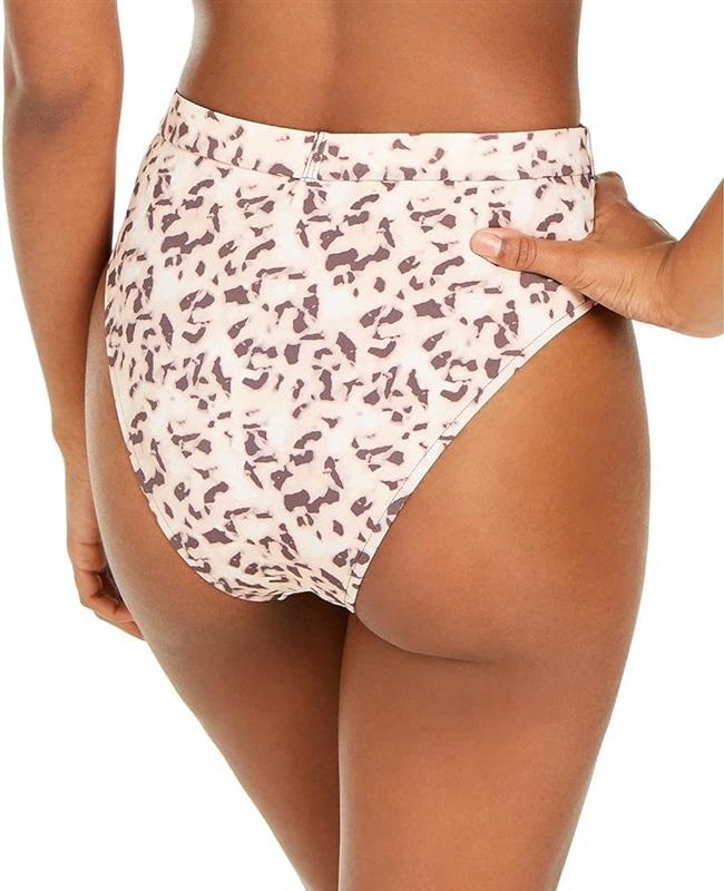 NWT We Wore What Tortoiseshell S Belted High-Waisted Bikini Swim Bottom 117137