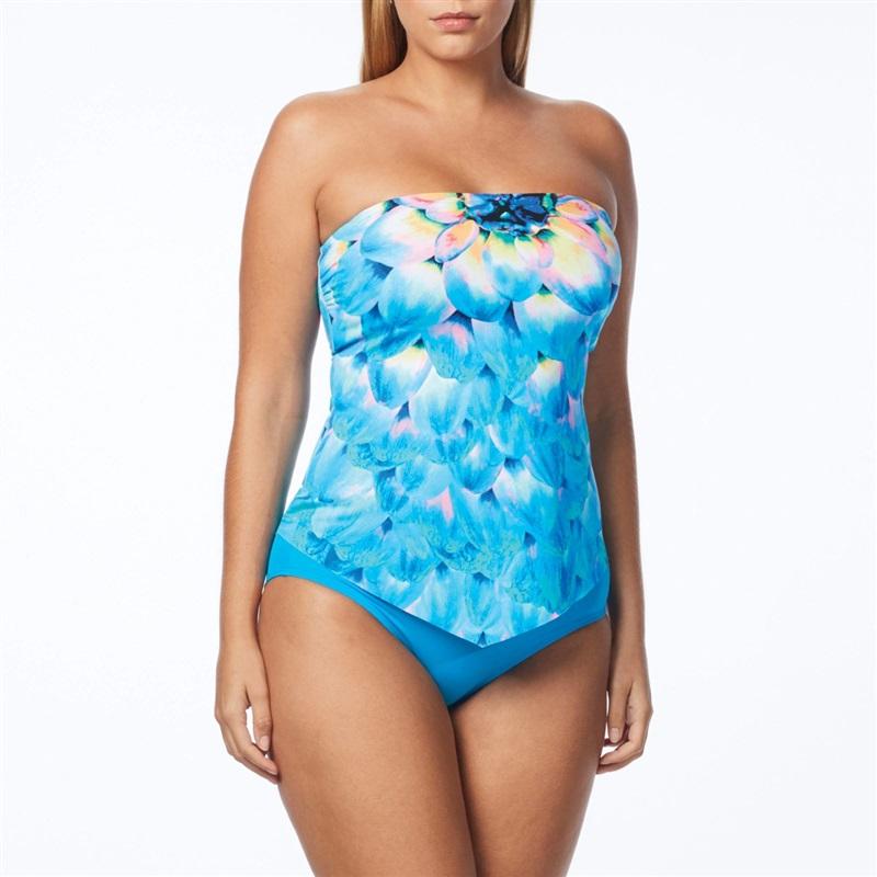NWT Coco Reef Silent Bloom 34DD Halter Underwired Bandeau Tankini Swim Top 117150