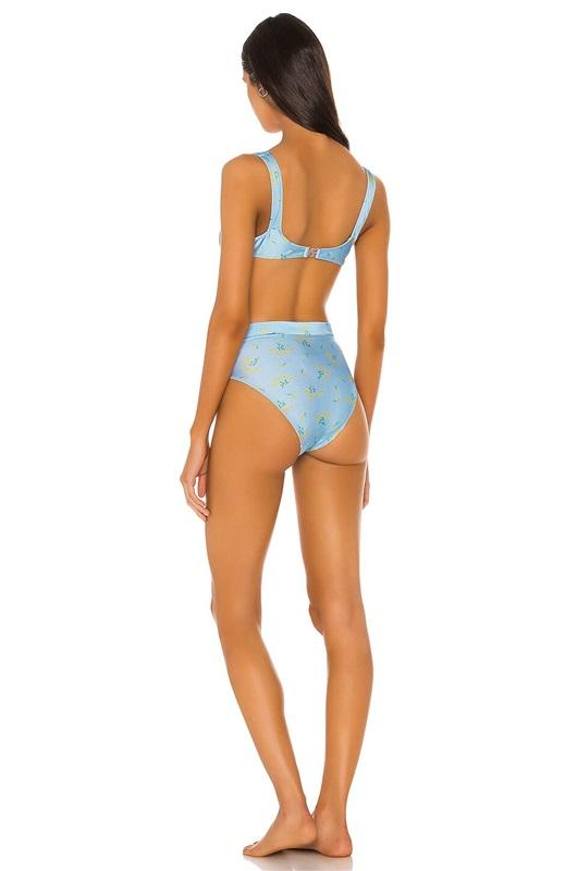 NWT Faithfull The Brand 6 USA Norma Bikini Bottom Blue Yellow 117159