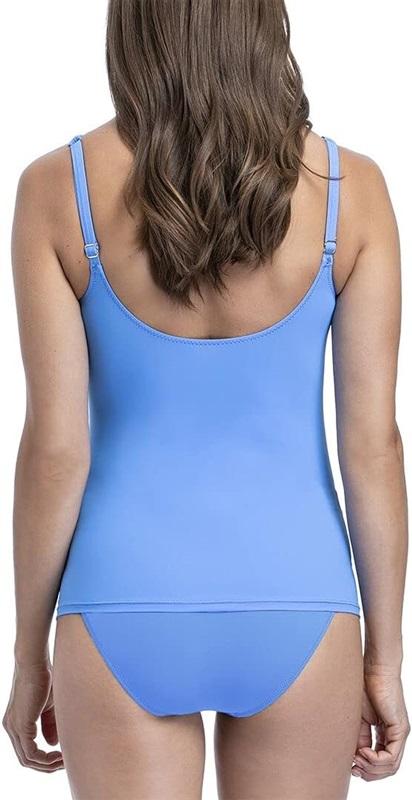 NWT Profile By Gottex 38D Maharani Round-Neck Tankini Top Blue 117160