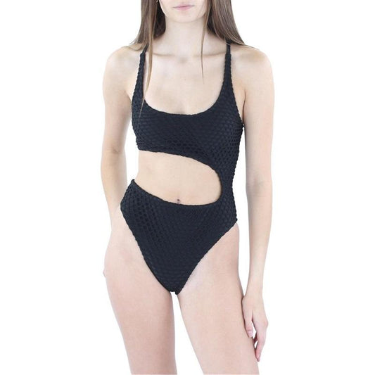 NWOT Ris-K SM Crochet Lace 1PC Monokini Swimsuit Black 117161