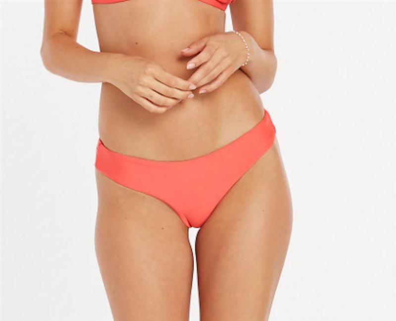 NWOT Volcom S Simply Seamless Solid CHEEKINI BIKINI BOTTOM Orange 117171