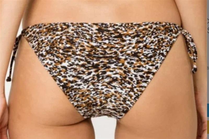 NWOT Volcom Ran Wyld S Side-Tie Animal Print Bikini Swim Bottom #117175