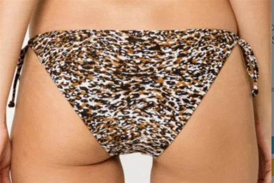 NWOT Volcom Ran Wyld S Side-Tie Animal Print Bikini Swim Bottom #117175