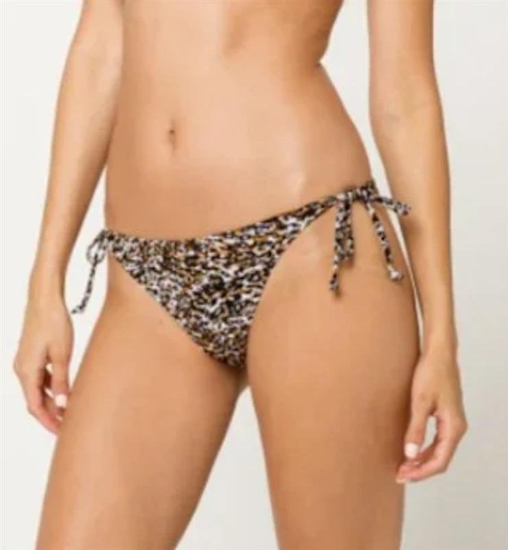 NWOT Volcom Ran Wyld S Side-Tie Animal Print Bikini Swim Bottom #117175