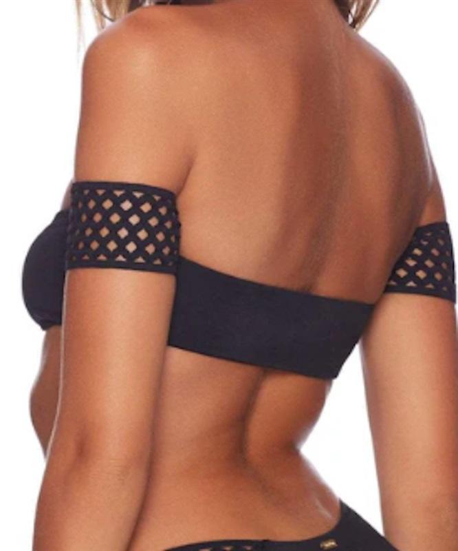 NWT Beach Bunny XL Hayden Off Shoulder Bikini Top Black 117177