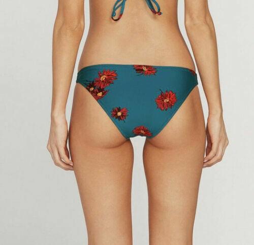 NWOT Volcom XS Good To Grow Hipster Teal Red Flower Bikini Bottom 117189
