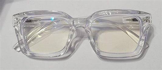 NWT Thick Rectangle Nerd Clear Blue Light 1.5 Reading Glasses 117205