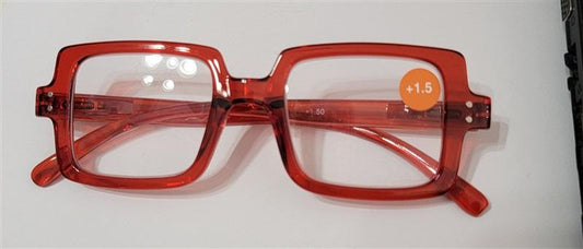 NWT Eye Kepper Square Red Blue Light 1.5 Reading Glasses 117218