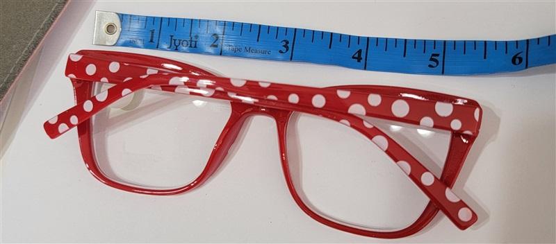 NWT EyeKepper Red Polka Dot 1.25 Cat Eye Thick Reading Nerd Glasses 117220
