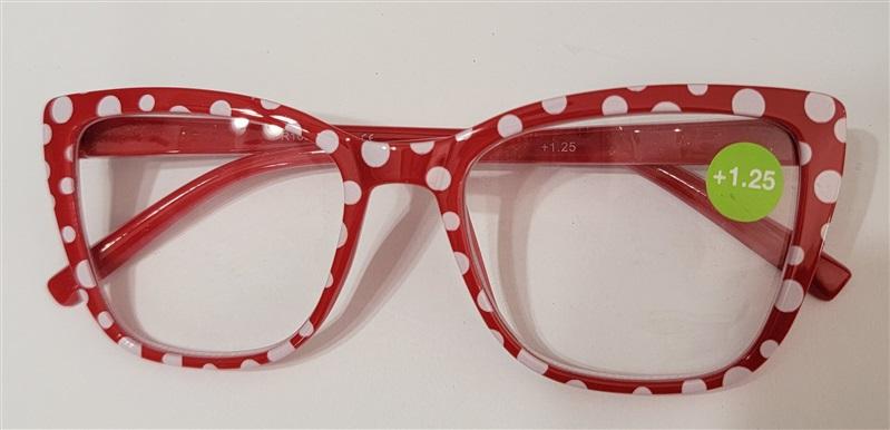 NWT EyeKepper Red Polka Dot 1.25 Cat Eye Thick Reading Nerd Glasses 117220